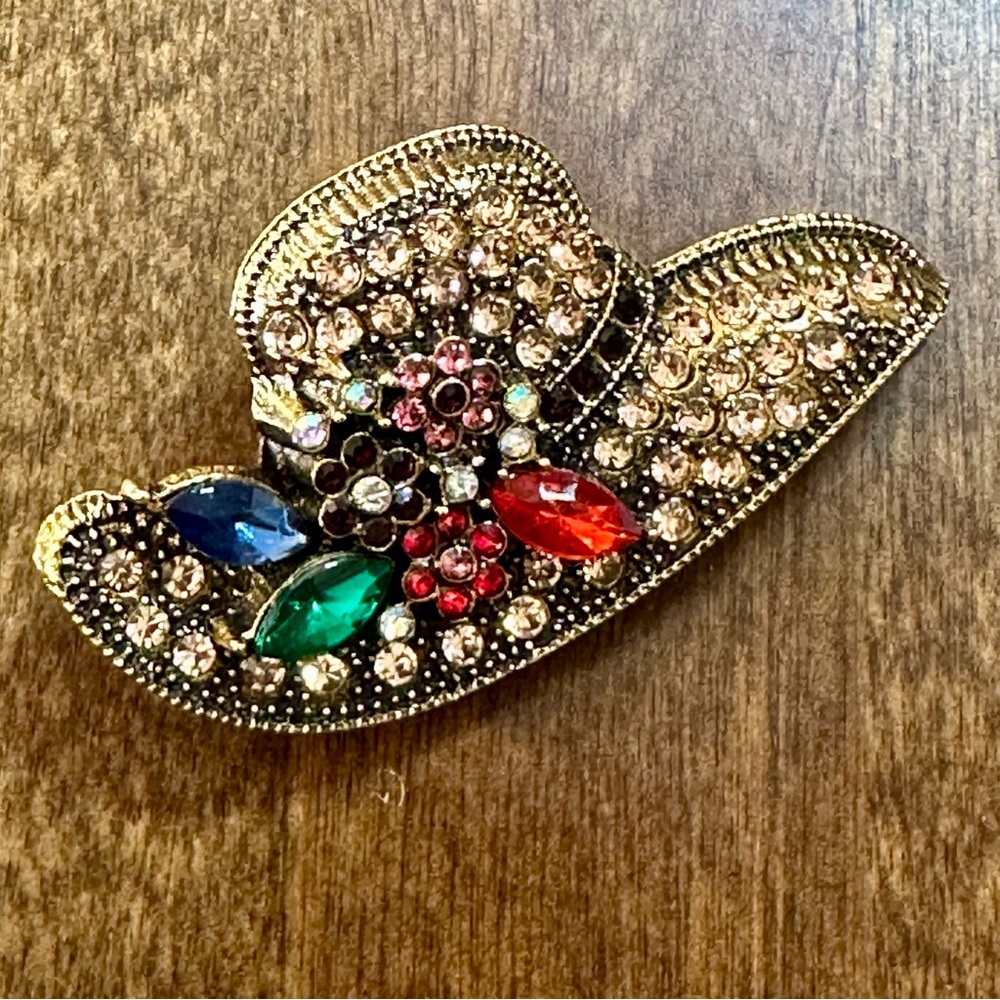 NWOT - Colorful Spring Bonnet Brooch - Picture 8 of 11